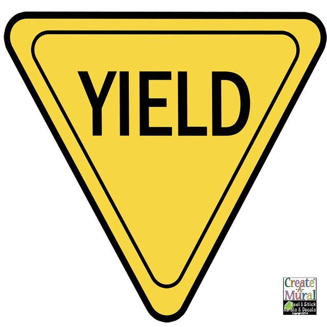 Yield Sign Wall Decal - Kids Room Mural Wall Decals