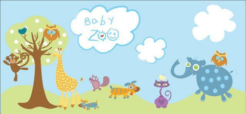 Baby Zoo Animal Mural - Kids Room Mural Wall Decals