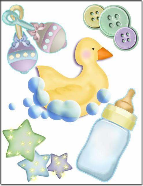 Baby Rattle and Duckie Wall Decals - Create-A-Mural