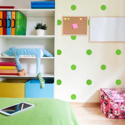 Lime Green Room Dot Decals - Kids Room Mural Wall Decals