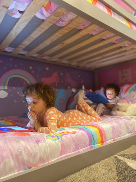 Unicorn Rainbow Wall Decals for Little Girls Bedroom (100 Pieces w/ CUSTOM Name Stickers)