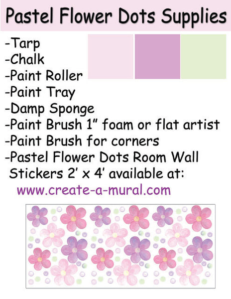 Pastel Flower Dot Room - Kids Room Mural Wall Decals