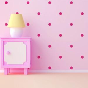 Hot Pink Room Dots Wall Decals - Create-A-Mural