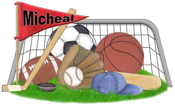 Sports Mural - Personalized - Kids Room Mural Wall Decals